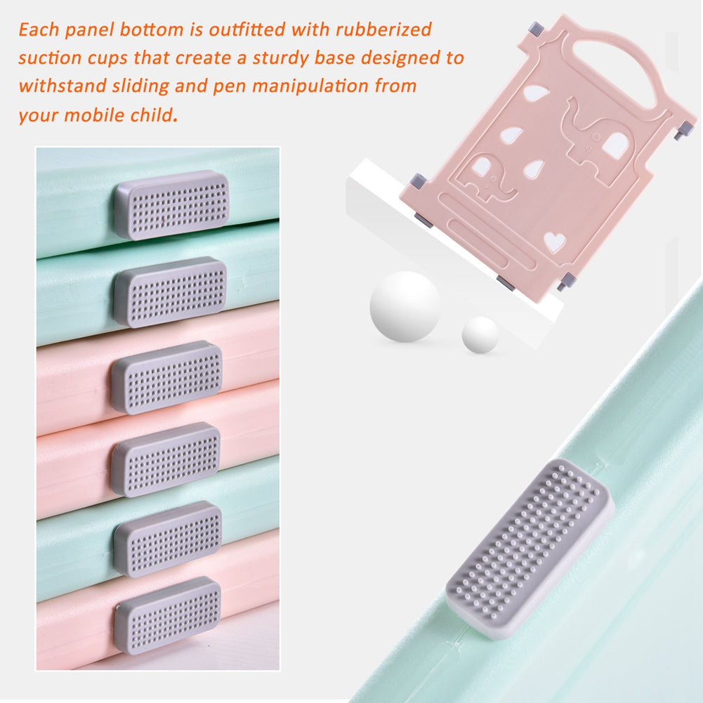 Elephant style baby activity playpen with secure panels for indoor play