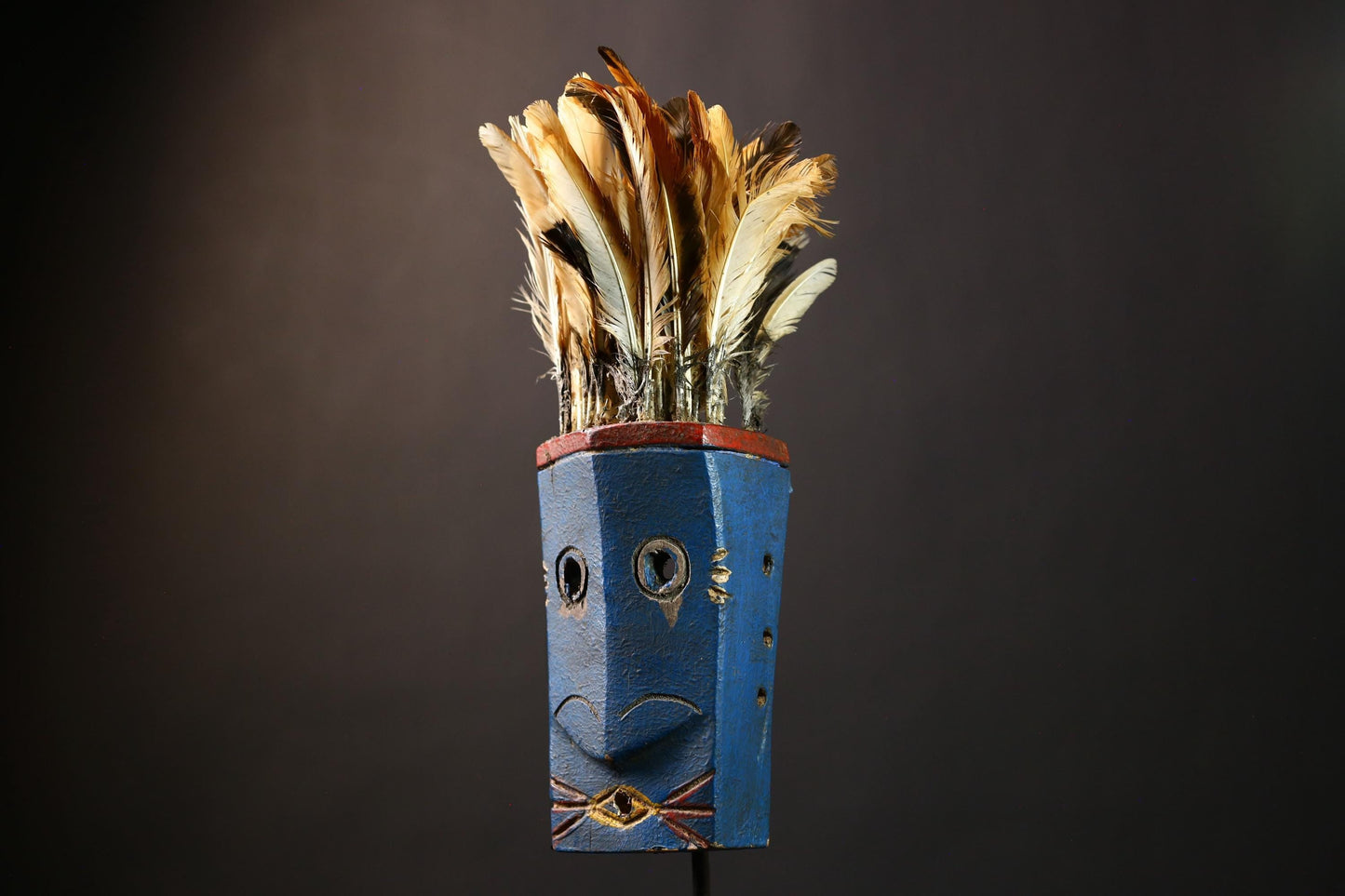 African Tribal Wood Mask Wall Art Handcrafted Grebo Unique Home Decor Ethnic Face Sculpture Rustic Hanging Ornament | Ancestral Spirit-G4547