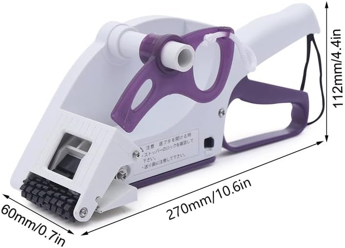 Label roller machine for efficient bag labeling and packaging.