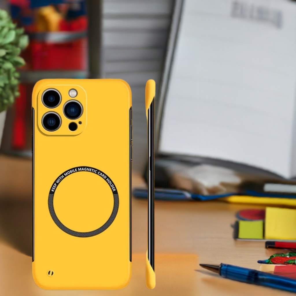 Frameless magnetic iPhone case with ultra-thin matte hard PC body