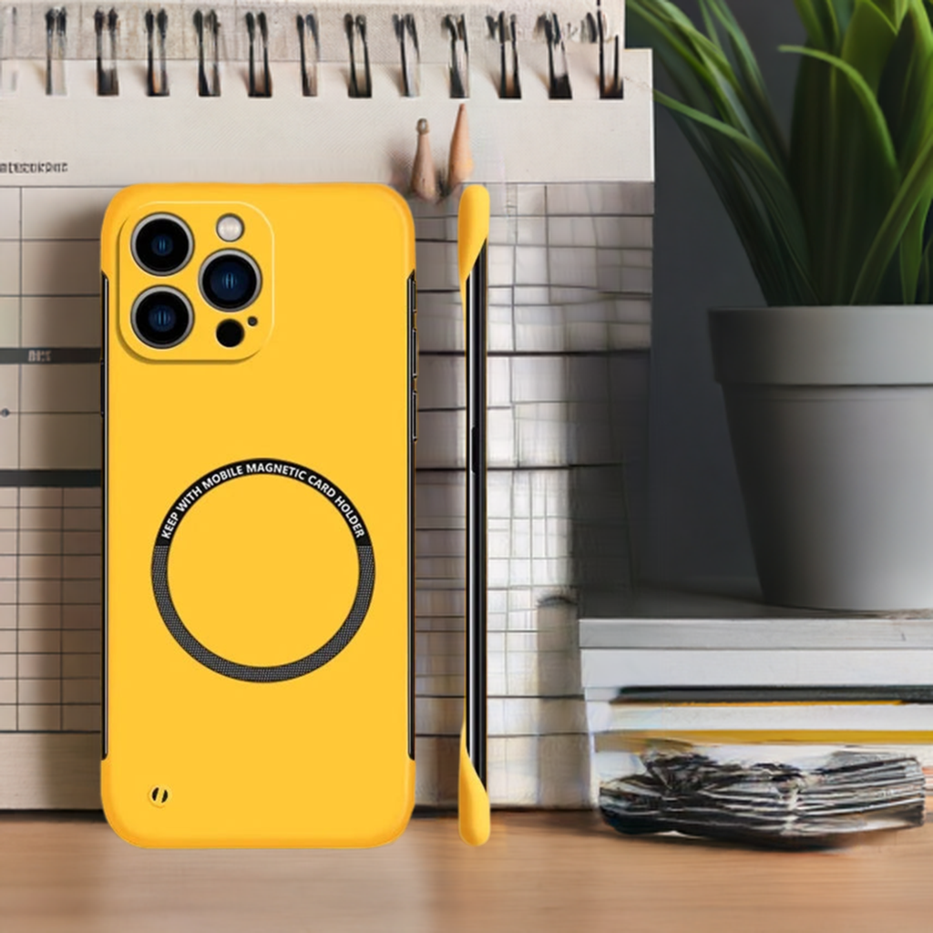 Frameless magnetic iPhone case with ultra-thin matte hard PC body