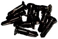 #14 Metal Screws with #12 Head - Black Finish Self-Tapping Screws (100 Pack) by GKL Products