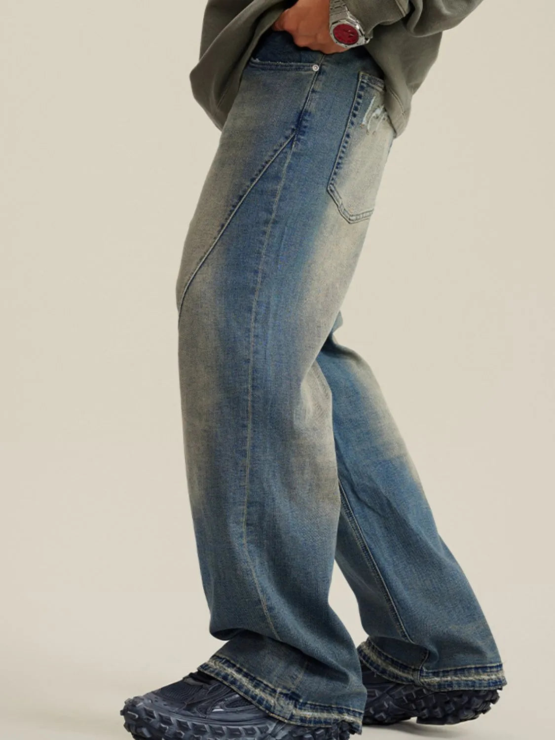 Men's Loose Fit Jeans in classic denim, perfect for casual everyday wear.