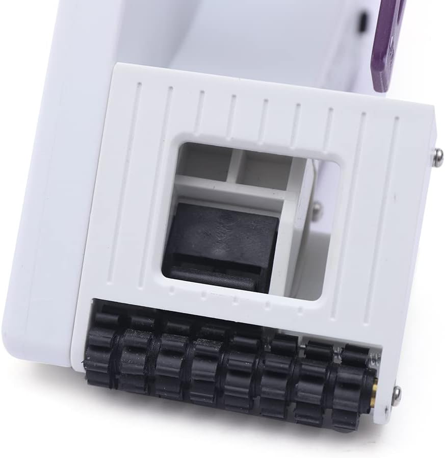 Label roller machine for efficient bag labeling and packaging.