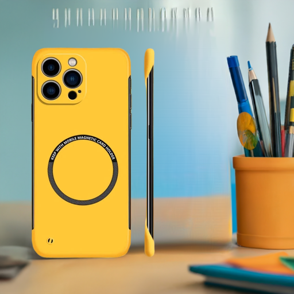 Frameless magnetic iPhone case with ultra-thin matte hard PC body