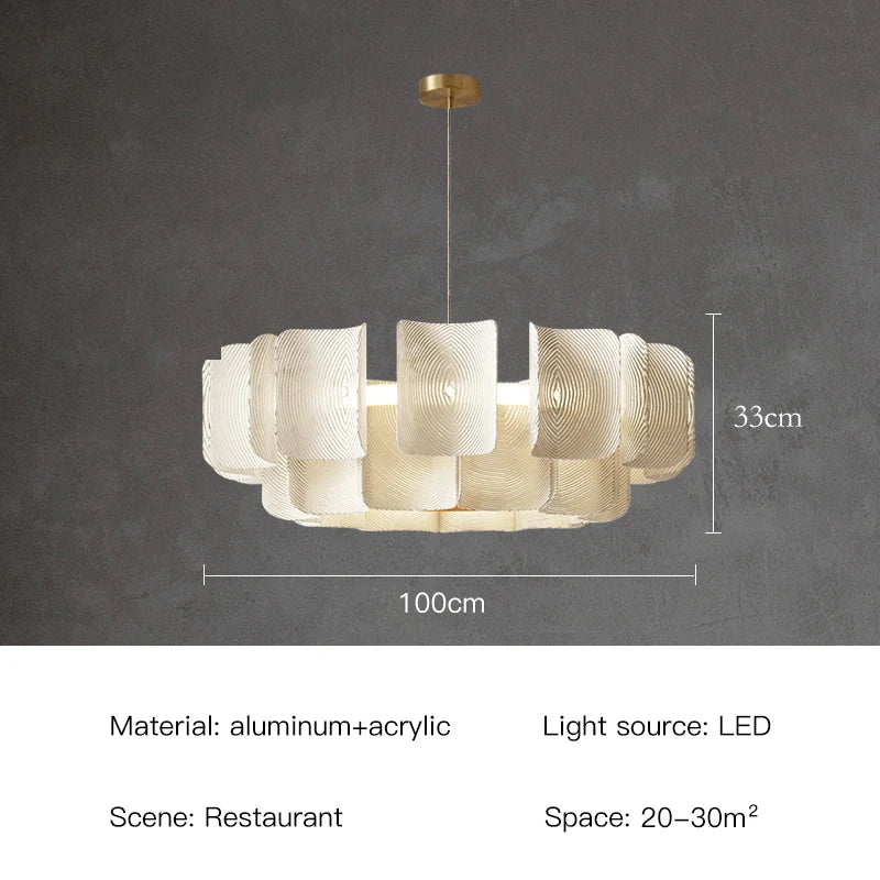 Wabi-Sabi Acrylic Pendant Light – Elegant Dining & Living Room Art Decor