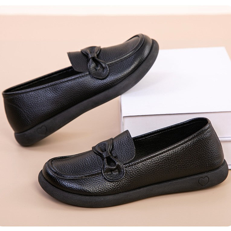Flat Comfortable NonSlip Leather Shoes For Middle Aged And Elderly Individuals