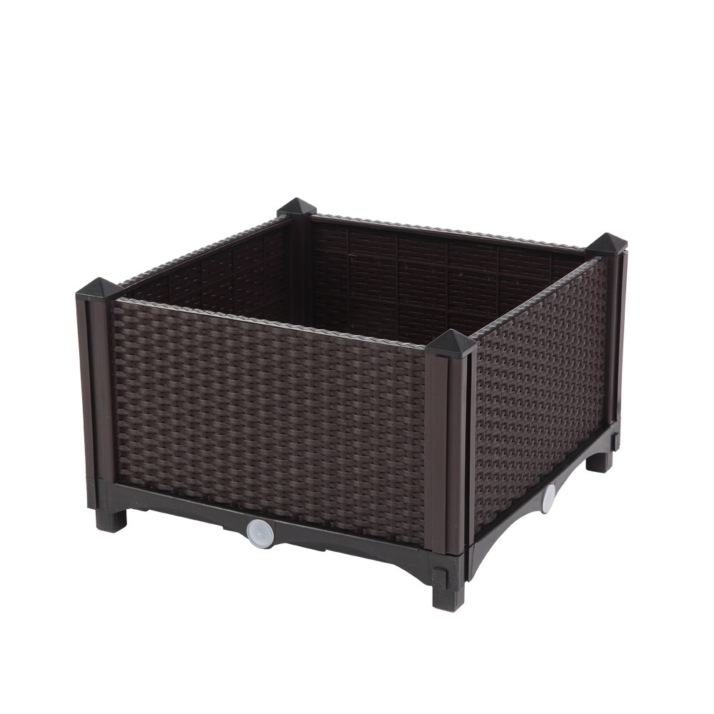 2PCS Brown Free Splicing Injection Molded Planter Box