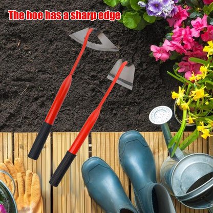 Hand Steel Hoe Garden Planting Hoe Portable Steel Weeding and Loosening Soil Tool Gardening Tool