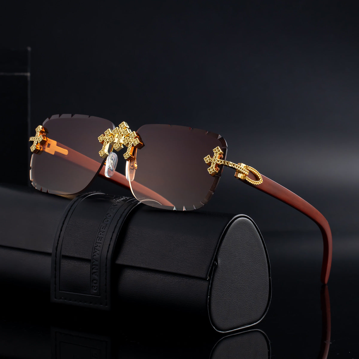 retro-frameless-diamond-sunglasses-front-view