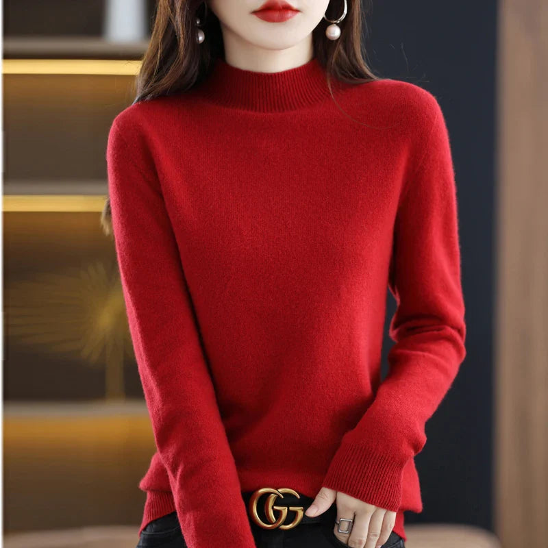 100% Pure Wool Half Neck Pullover Sweater for Men – Warm Winter Wear

