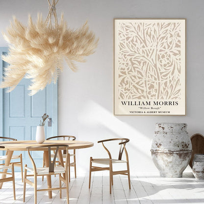 William Morris neutral wall art 100cm x 150cm canvas with wooden frame