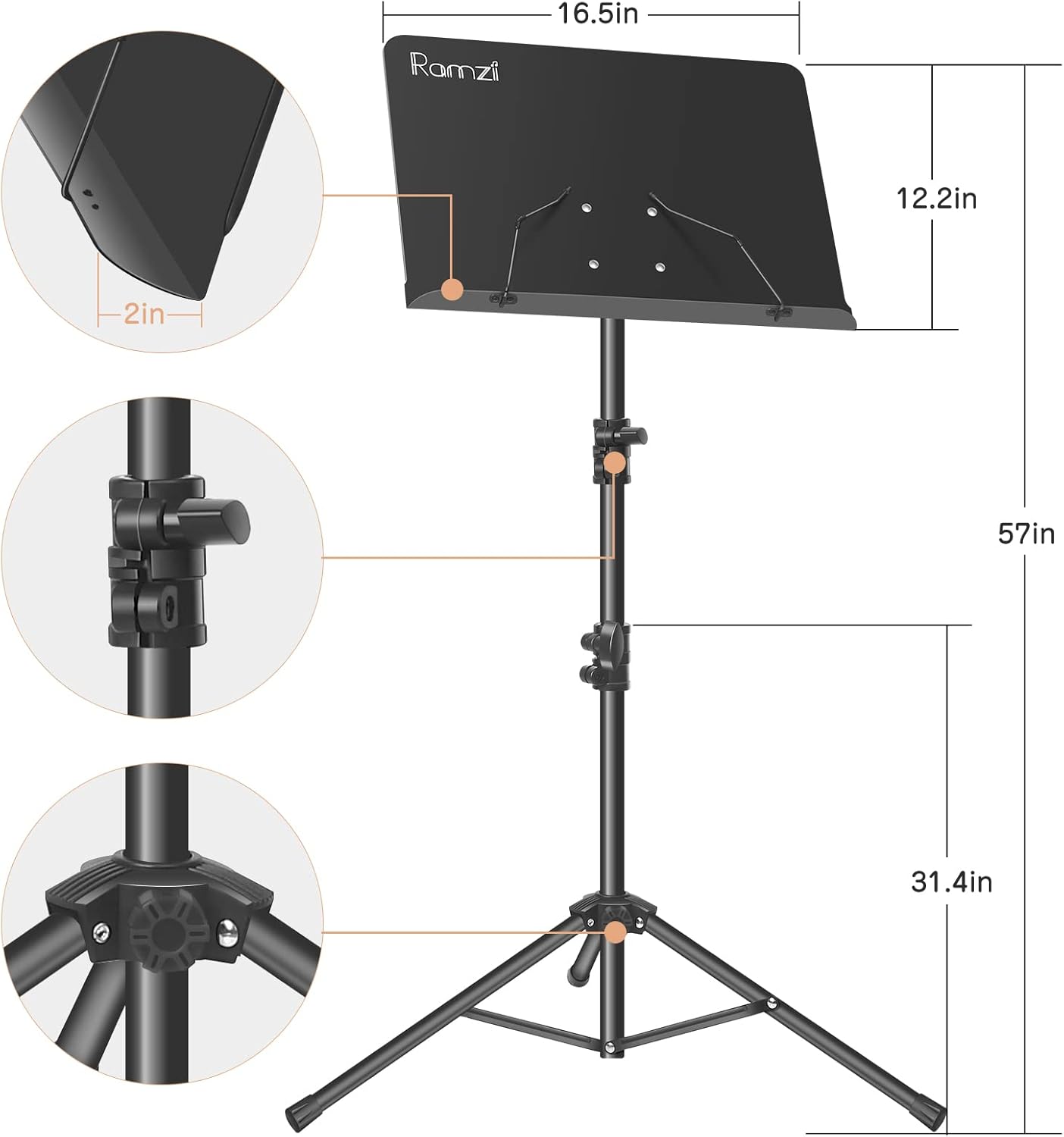 Adjustable Sheet Music Stand with Carrying Bag