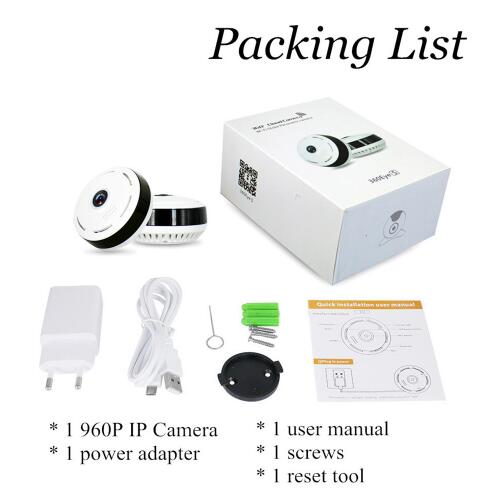 Wireless panoramic CCTV camera with infrared night vision