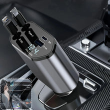 4-in-1 120W retractable USB C car charger for iPhone, Huawei, Samsung