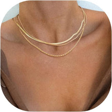  14k Gold Herringbone Necklace
