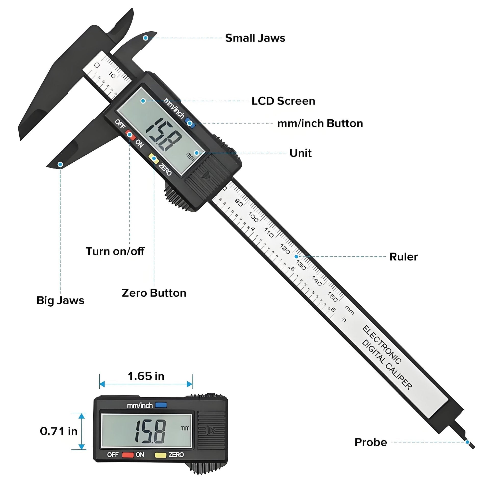 Digital caliper measuring tool for precise measurements – 150mm Vernier

