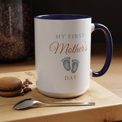 My First Mother's Day Accent Coffee Mug - Boy Mom Mother's Day Mug