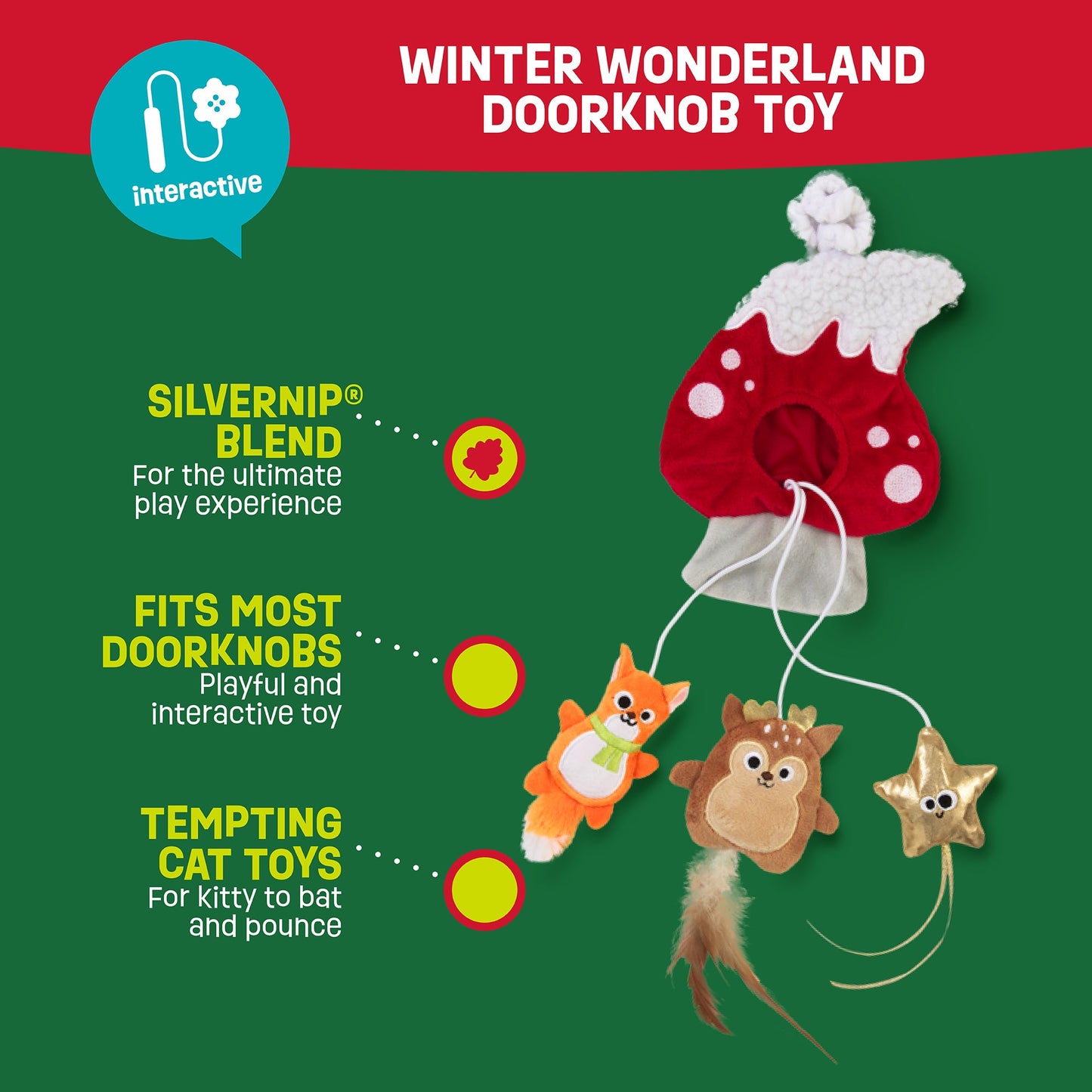 Mad Cat Winter Woodland Doorknob Cat Toy