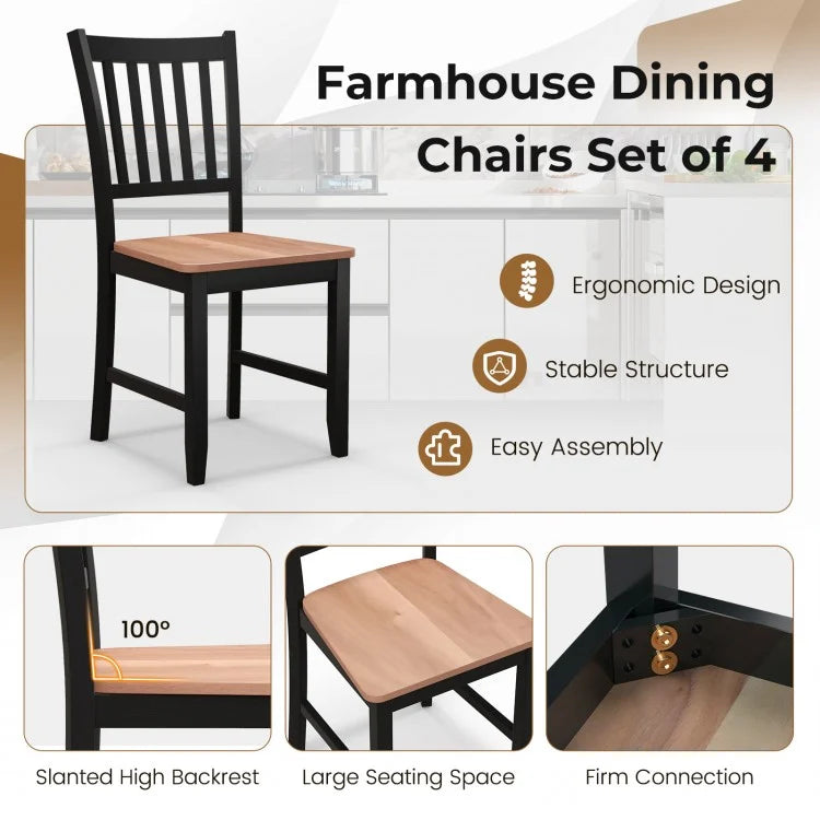 Mid-Century Vintage Dining Chairs Set - 4-Piece Set Suitable for Home, Restaurant, and Pub Furniture
