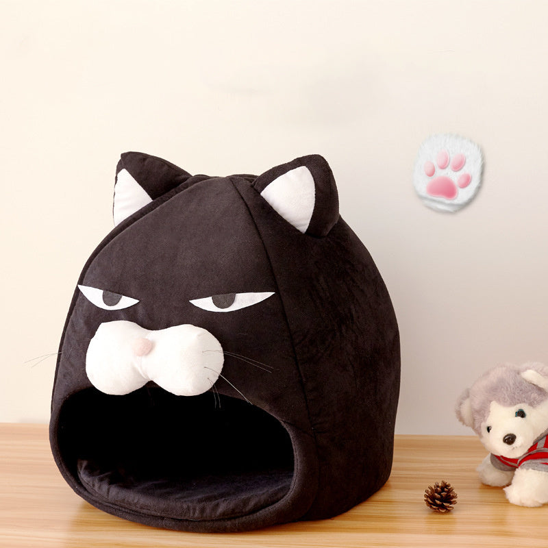 Cartoon Cat bed Fleece Lovely Cat House