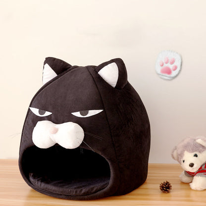 Cartoon Cat bed Fleece Lovely Cat House
