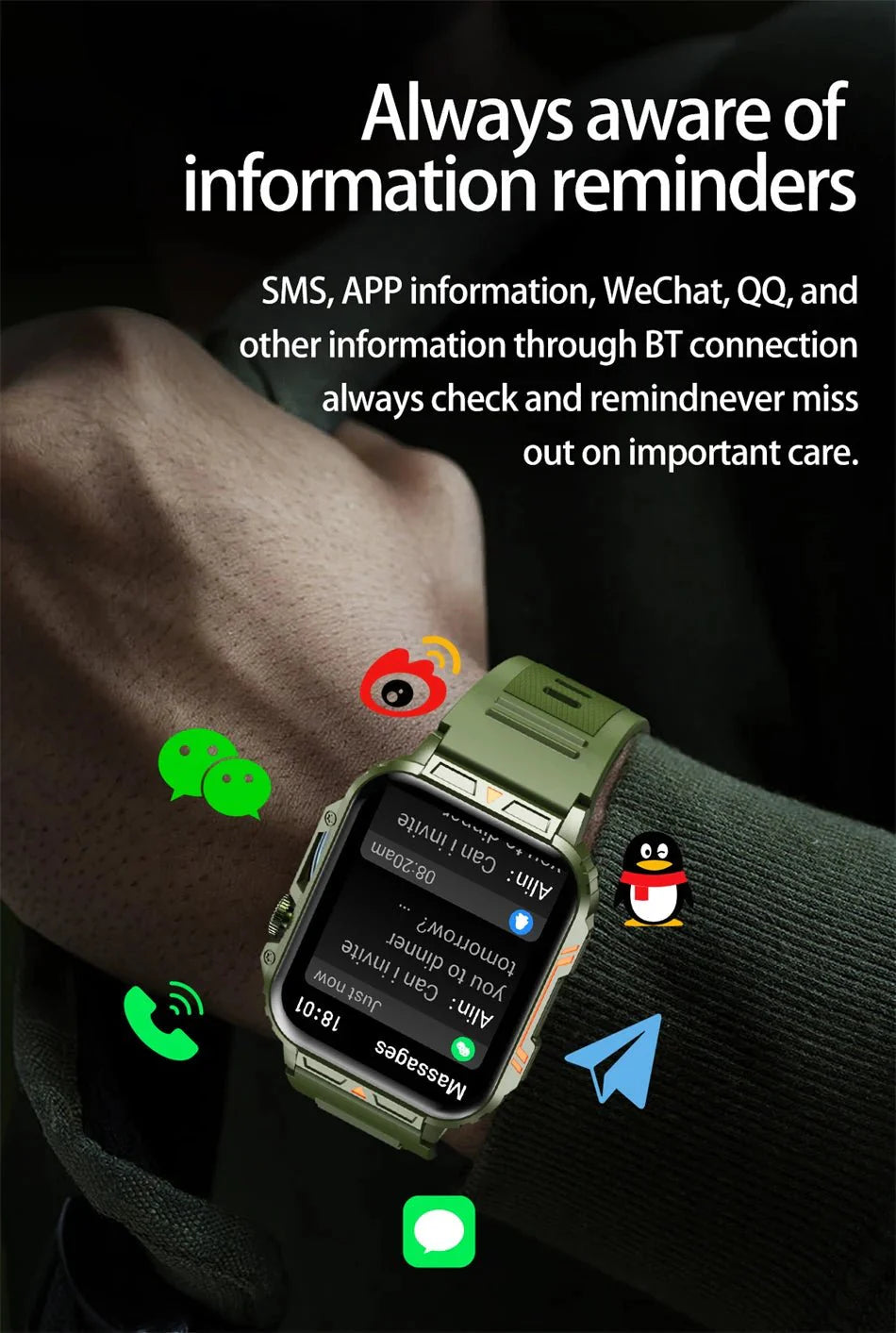 1.95" Outdoor Smartwatch | Bluetooth Call | IP68 Fitness Watch
