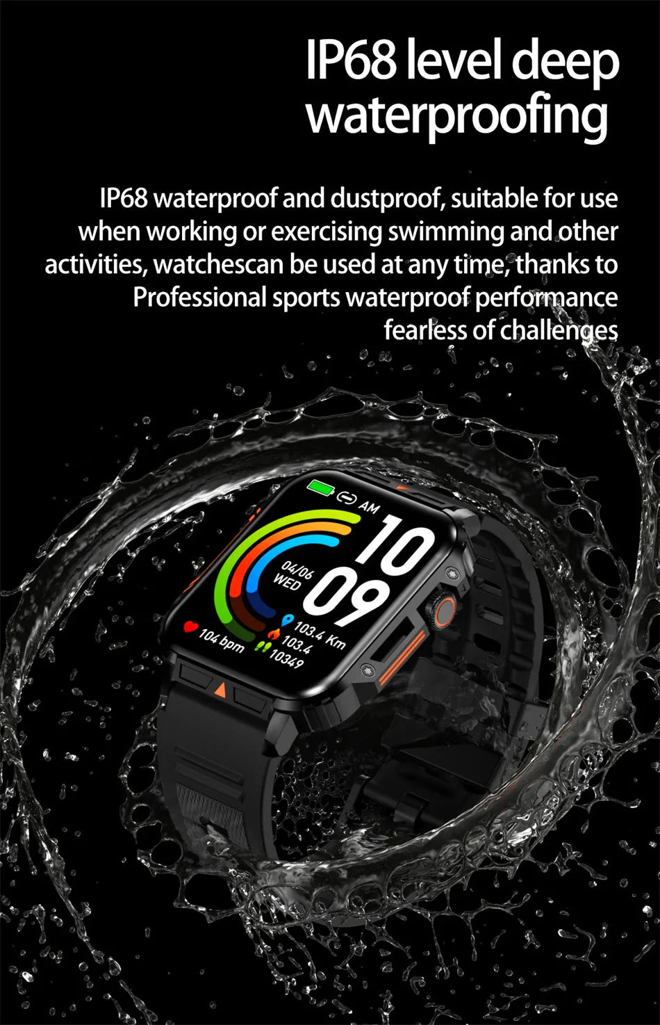 1.95" Outdoor Smartwatch | Bluetooth Call | IP68 Fitness Watch