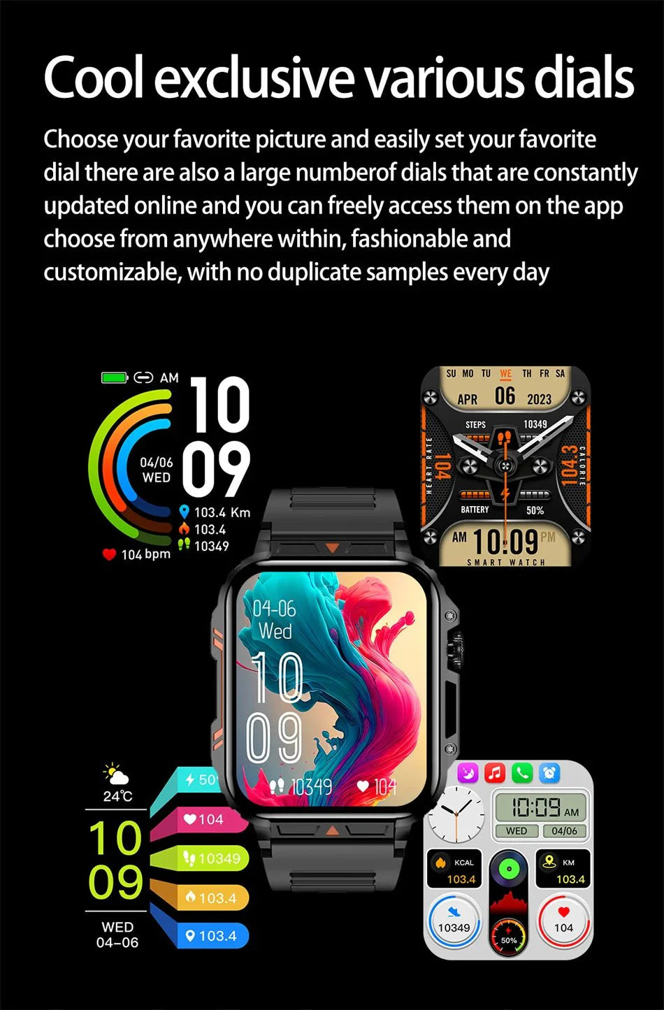 1.95" Outdoor Smartwatch | Bluetooth Call | IP68 Fitness Watch