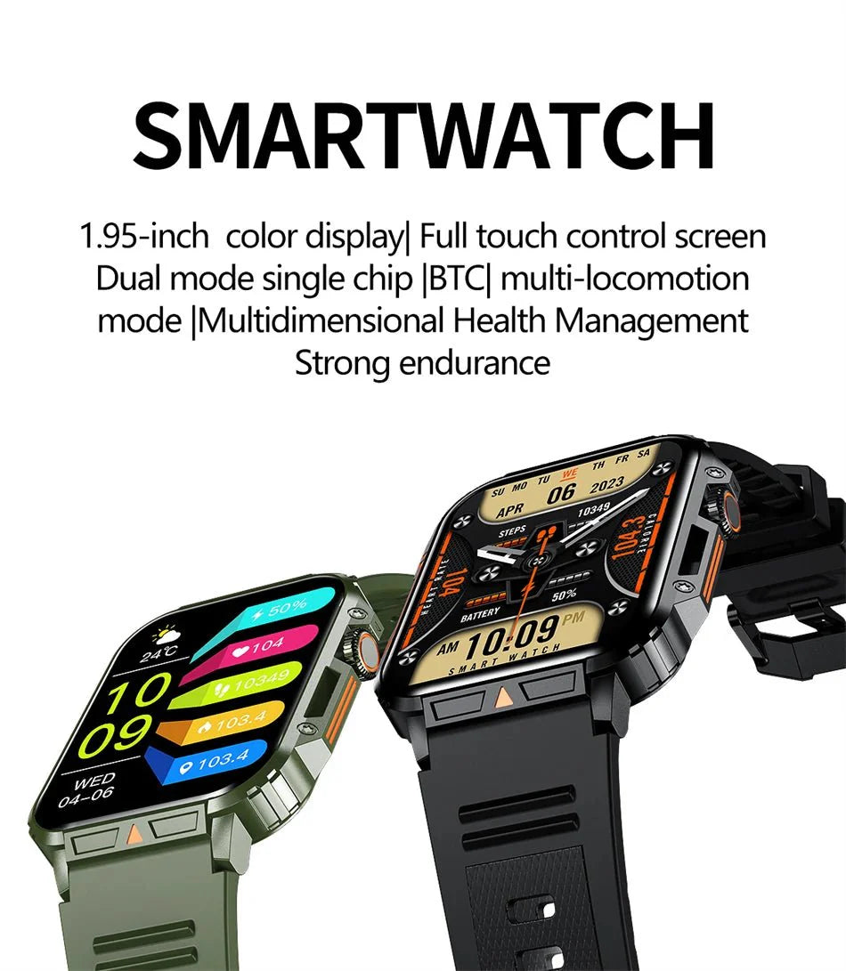 1.95" Outdoor Smartwatch | Bluetooth Call | IP68 Fitness Watch