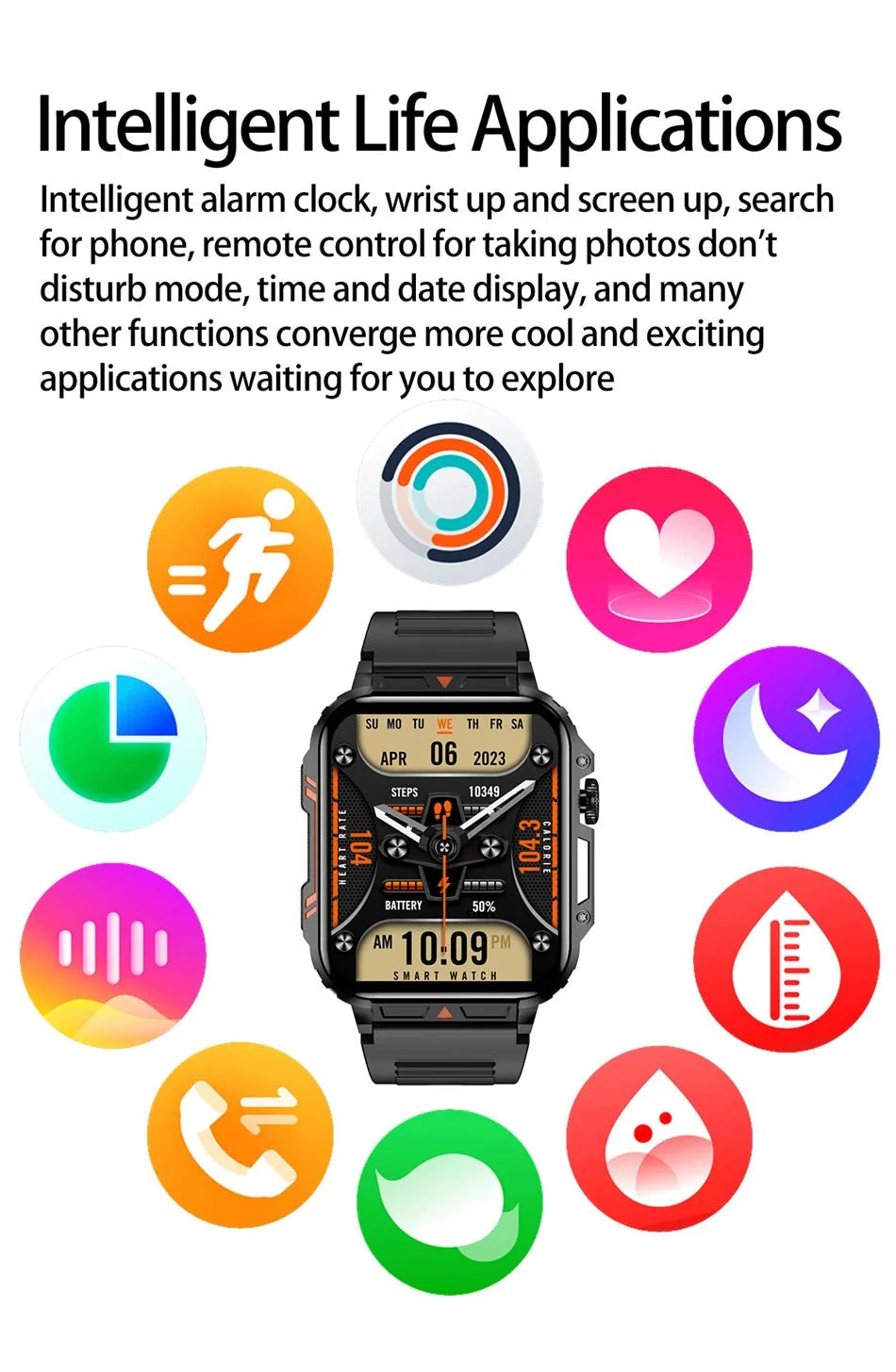 1.95" Outdoor Smartwatch | Bluetooth Call | IP68 Fitness Watch