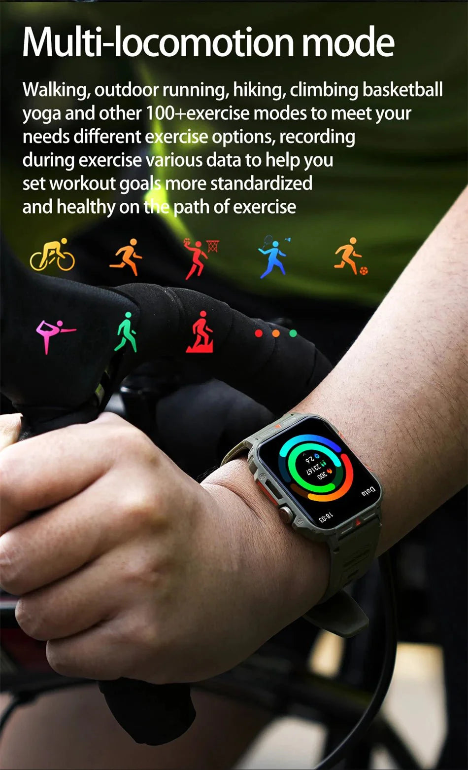 1.95" Outdoor Smartwatch | Bluetooth Call | IP68 Fitness Watch