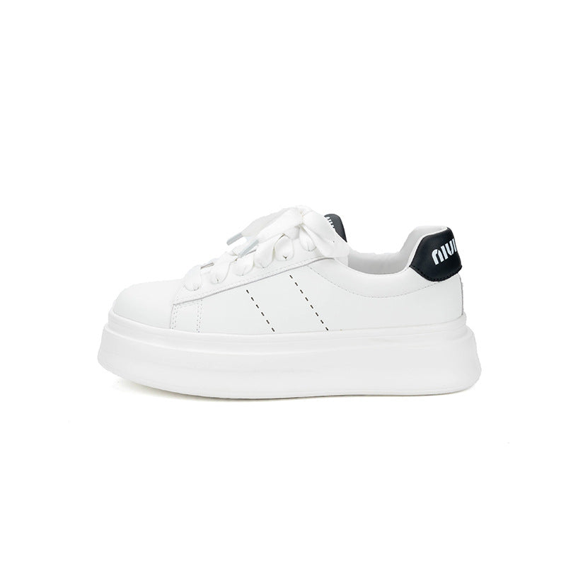 Lace Up Contrast Round Toe Platform Sneakers