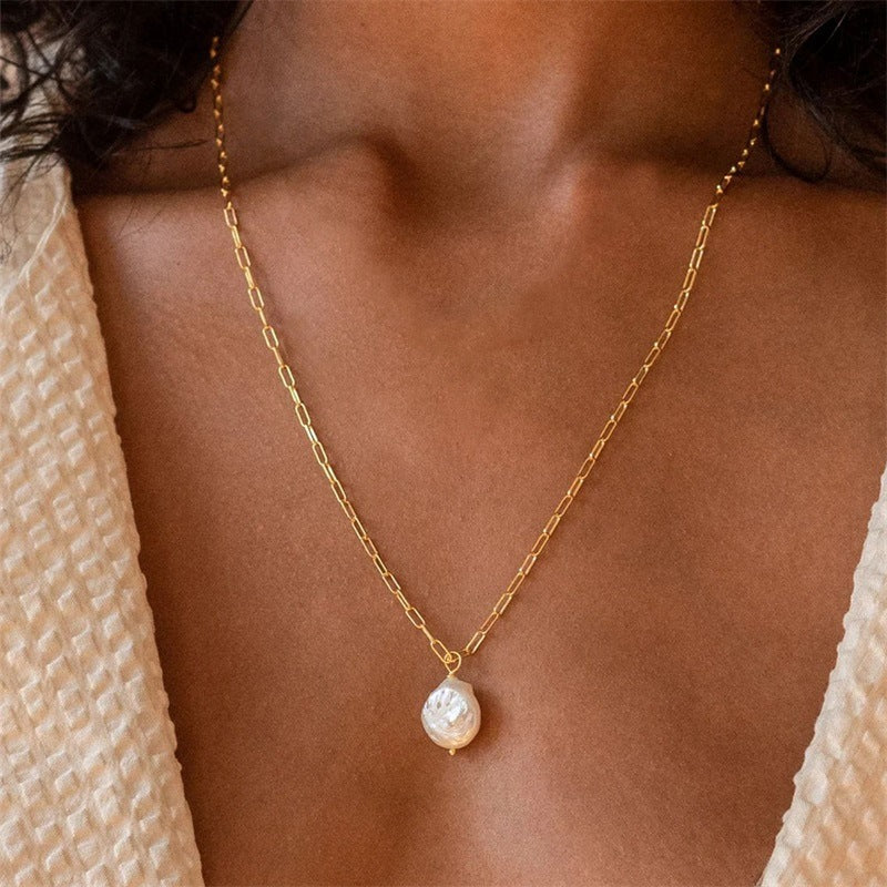 Hanalei Pearl Coin Paperclip Necklace (Bundle)