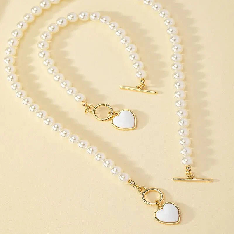 Elegant 2-Piece Faux Pearl Jewelry Combo