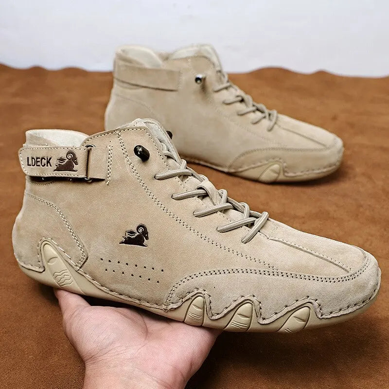 Men's Waterproof Motorcycle Winter Shoes 2023 in black high-top sneakers