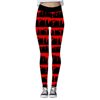 Women's Halloween High Waist Yoga Leggings, Halloween yoga pants, yoga pants, Scary leggings