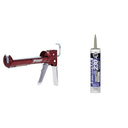 Drip-free caulking gun with smoother