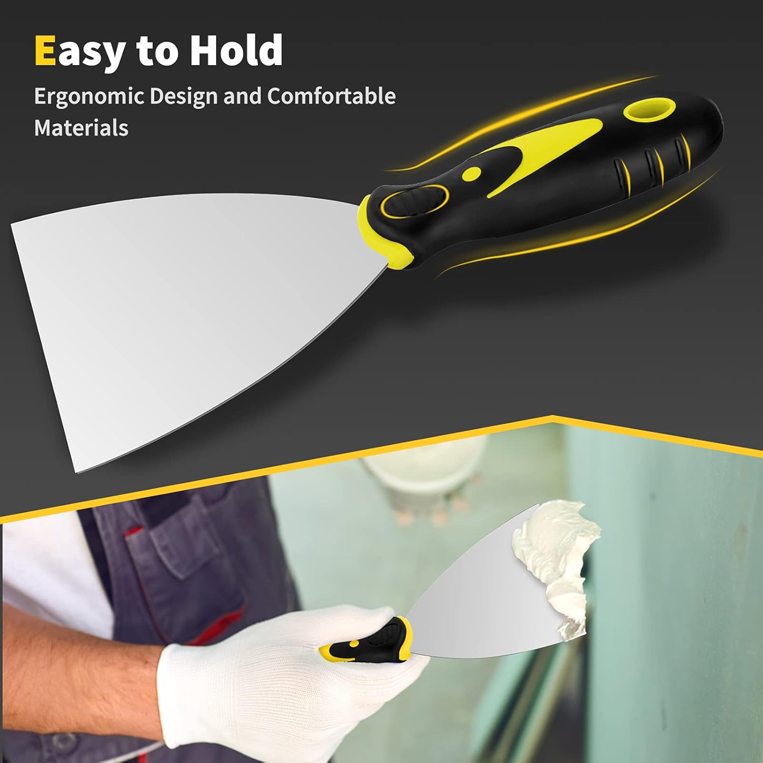 4-piece stainless steel putty knife