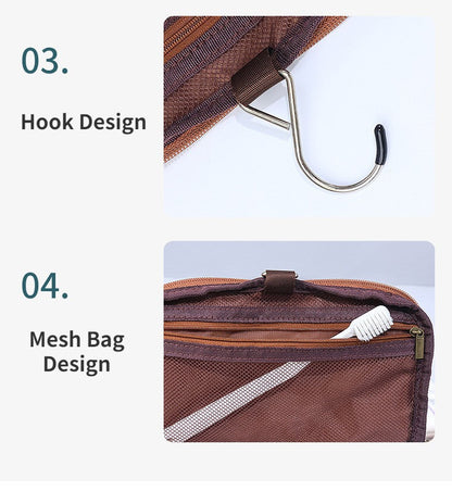 Large Capacity Men’s Toiletries Bag – Waterproof PU Travel Organizer