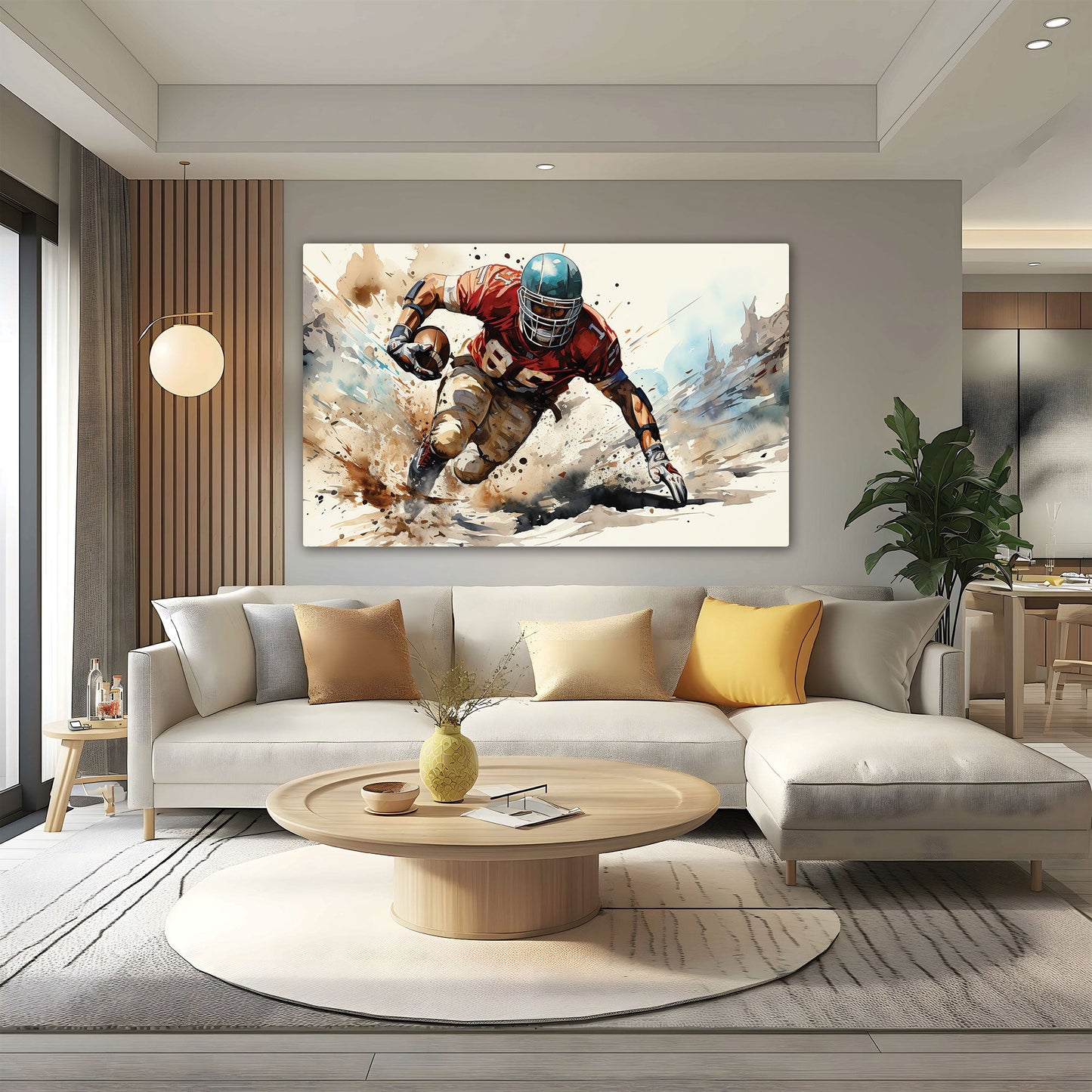 Rugby Wall Art Canvas Painting with Frame