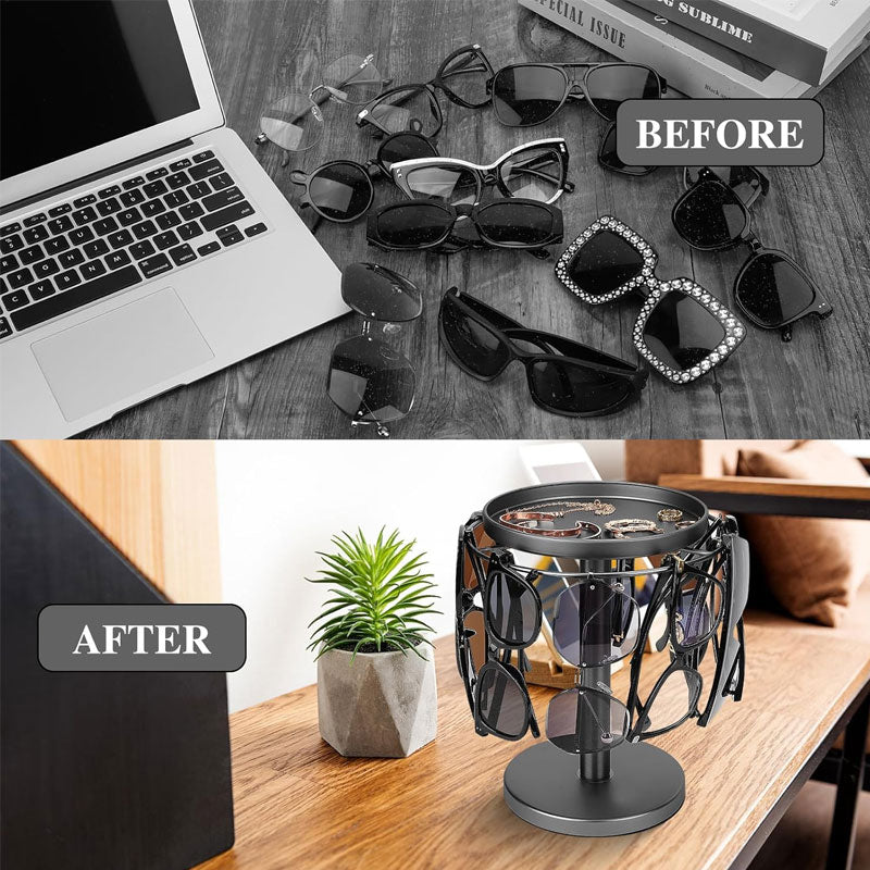 360 Rotating Sunglasses Storage Rack for Eyewear Organization