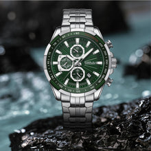 Mens steel band multifunction waterproof watch front view