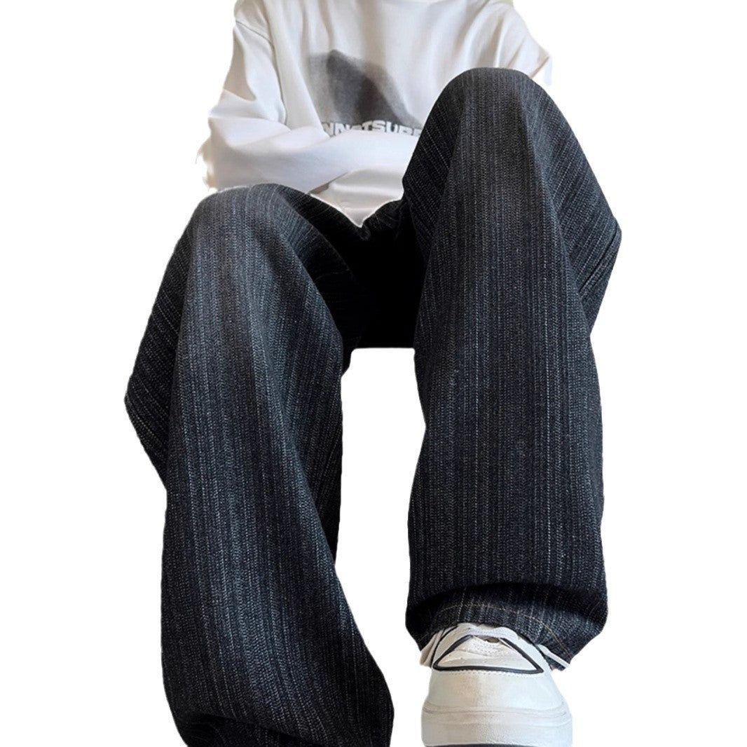 Men's Fashionable Plus-Size Straight Leg Denim Trousers
