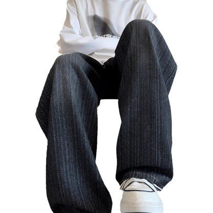 Men's Fashionable Plus-Size Straight Leg Denim Trousers