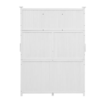 TOPMAX 65in Garden Potting Bench, Fir Wood With Storage, Drawer & Cabinet