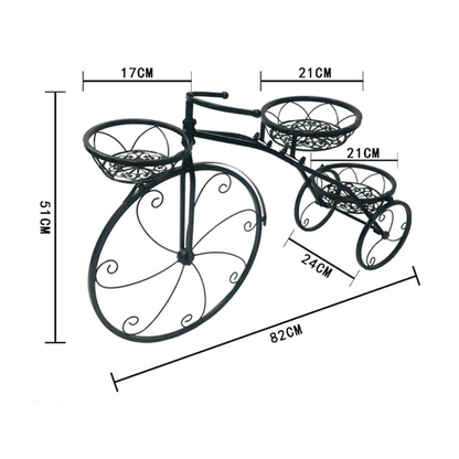 3-Tier Bicycle Plant Stand Wrought Iron Tricycle Planter