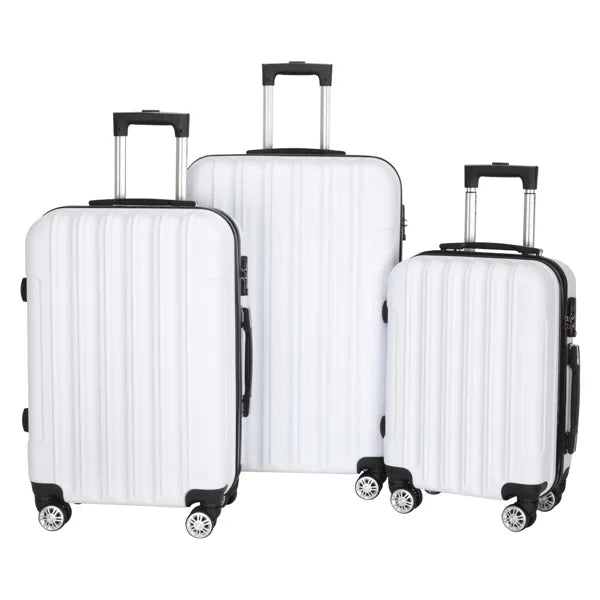 White Travel Suitcase Set