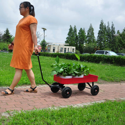 Garden Cart Railing All Terrain Cargo Wagon 280lbs Weight Capacity