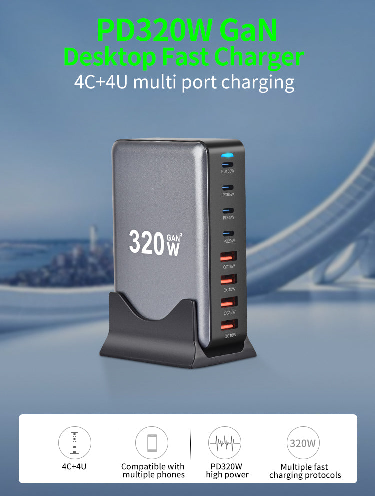 Fast Charger – 8-Port PD & QC 3.0 Hub